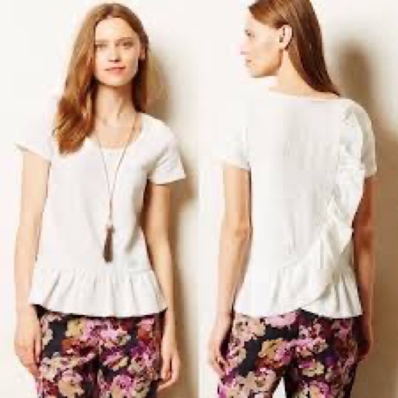 White ruffle top - Picture 1 of 6